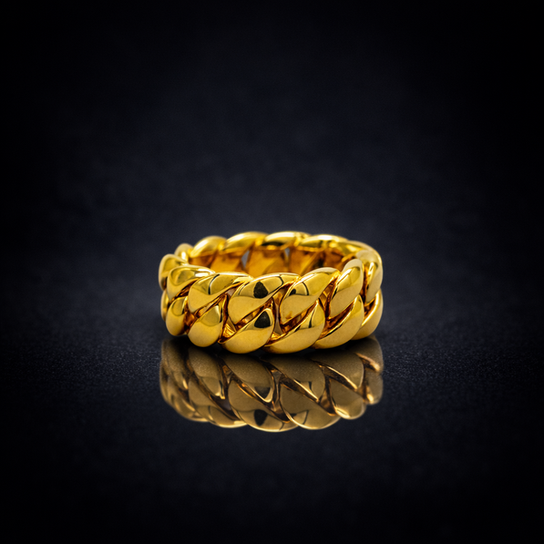 14K Solid Gold Cuban Ring
