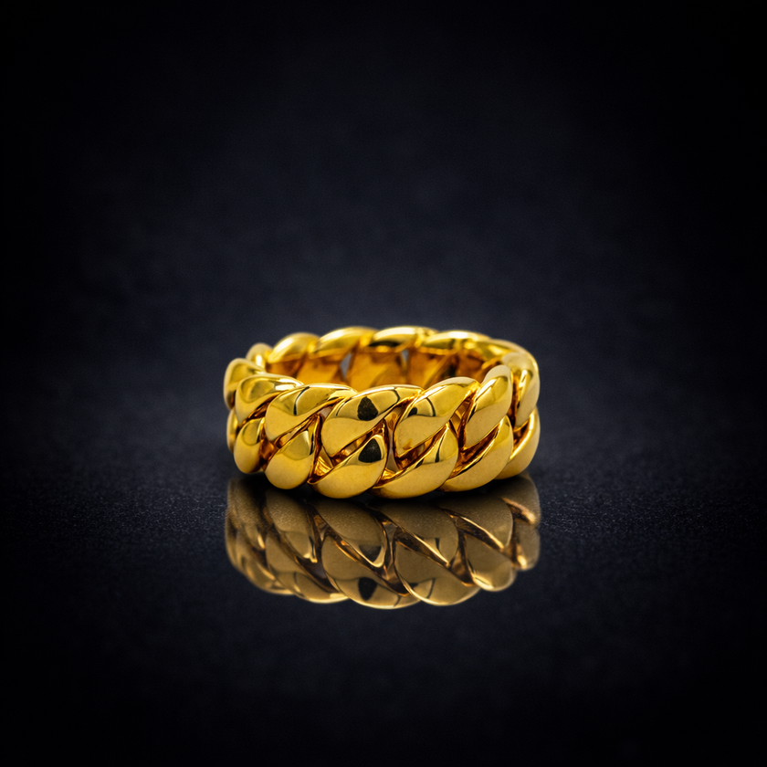 14K Solid Gold Cuban Ring