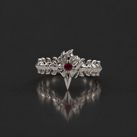 One Eye Ghoul - Solid Silver Kaneki Inspired Ring