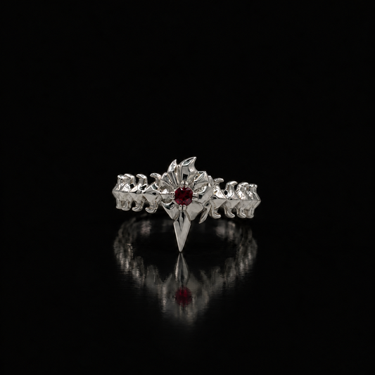 One Eye Ghoul - Solid Silver Kaneki Inspired Ring