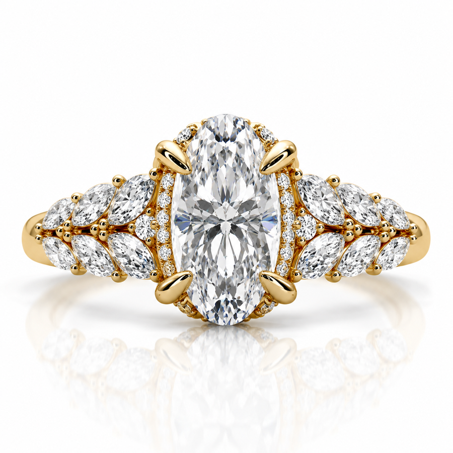 Diamond Flower bespoke engagement ring